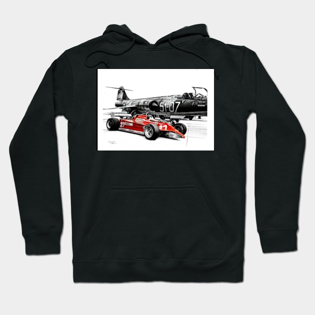 Ferrari 126CK vs F104 Starfighter. Villeneuve 1981 Hoodie by oleynik